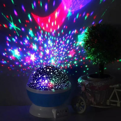 Lampara Proyector Giratorio Estrellas Luz Regalo Niños Bebé Violeta
