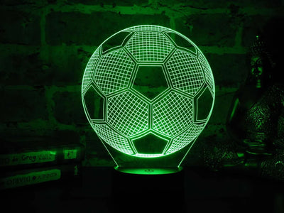 Lámpara De Noche 3d Led Balón Fútbol Regalo Holograma Negra