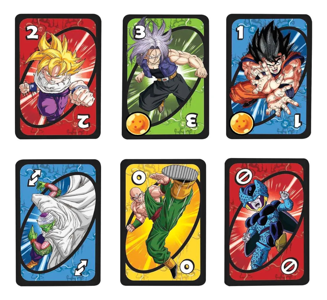 UNO Dragon Ball Z Edición Especial Fanático Colección Juego Mesa Manga Super Saiyan Wild Shenron Wish Card 112 Cartas Regalo Anime Adultos Niños 2 a 10 Jugadores Edad 7 Plus Noche Juego Familiar