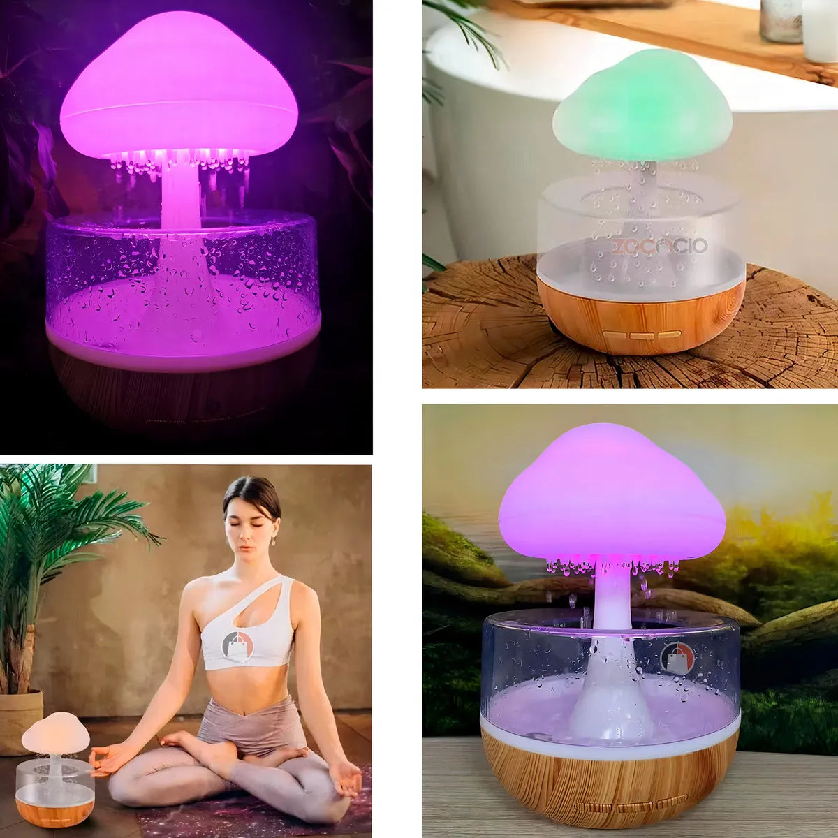 Humidificador Difusor De Aroma Diseño Nube Efecto De Lluvia Color Blanco