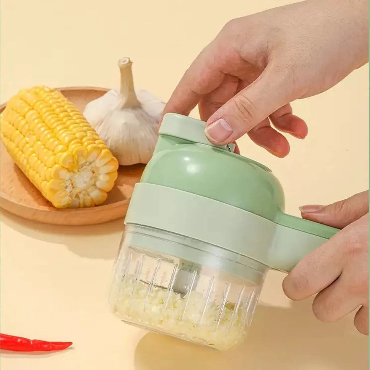 Cortadora Eléctrica Multifuncional De Verduras 4 En 1