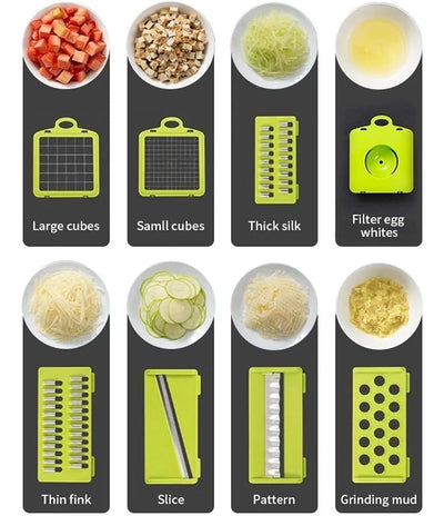 Cortador Rallador Frutas Picador Verduras Manual Verde