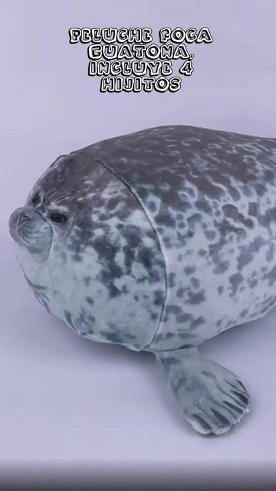 Foca Guatona Peluche Almohada Cojín Regalo Niños Adultos - Gris