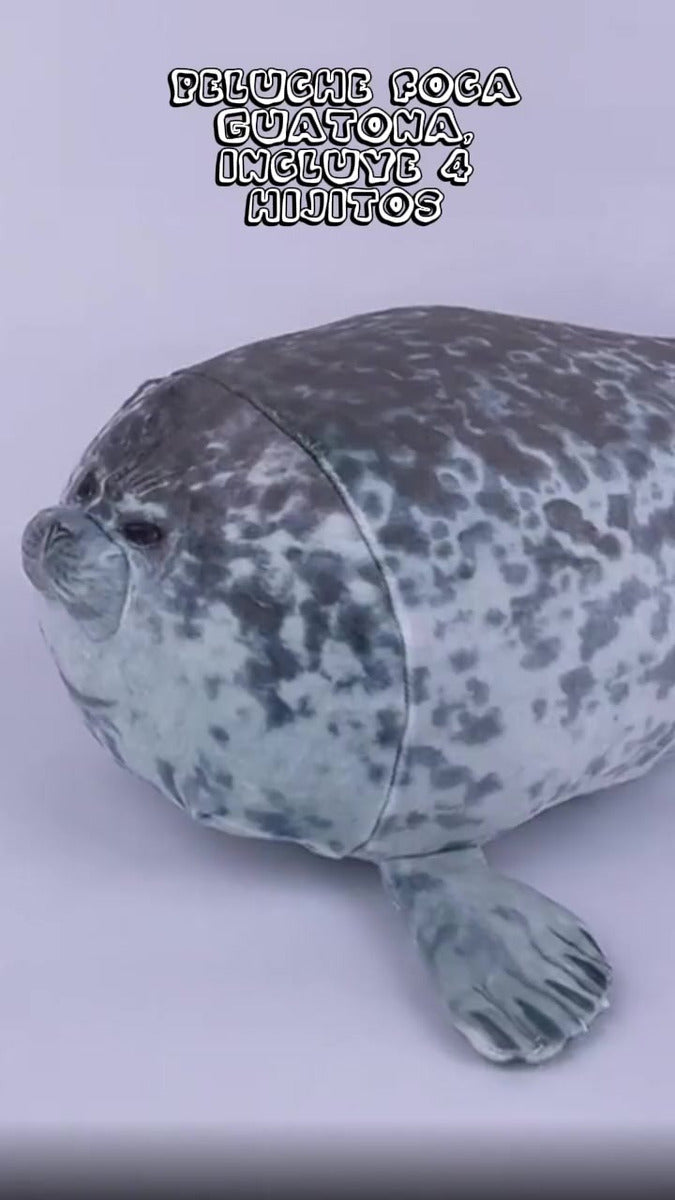 Foca Guatona Peluche Almohada Cojín Regalo Niños Adultos - Gris