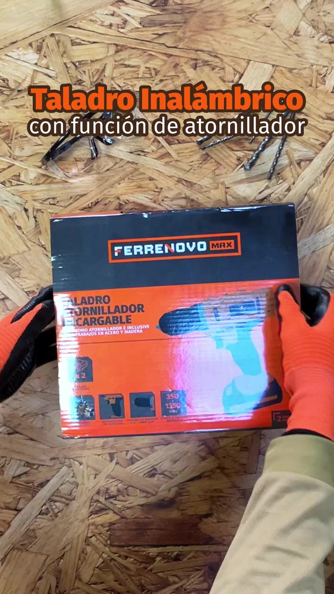 Taladro Atornillador Inalámbrico Ferrenovo Max Color Amarillo