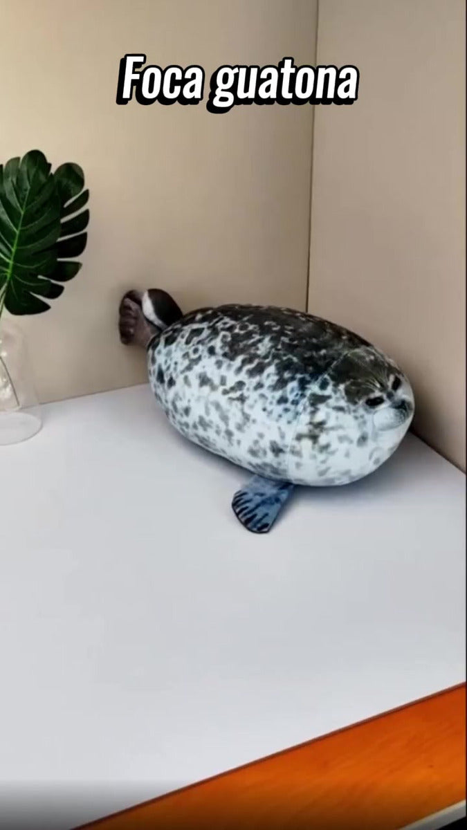 Foca Guatona Peluche Almohada Cojín Regalo Niños Adultos - Gris