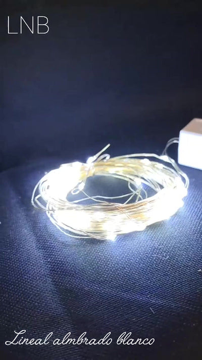 Luces Navideña Alambrada Blanco X 100 Bombillos Micro Led