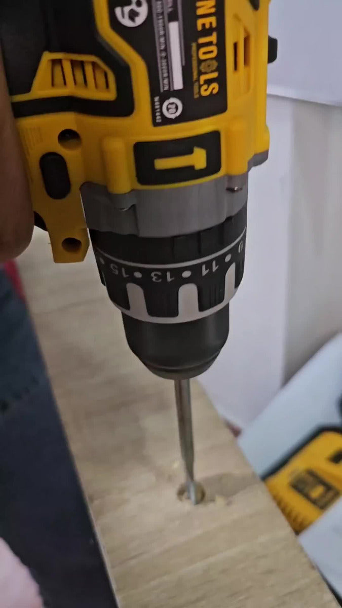 Taladro Percutor Inalámbrico 13mm 48v Brushless + Accesorios Amarillo 50/60