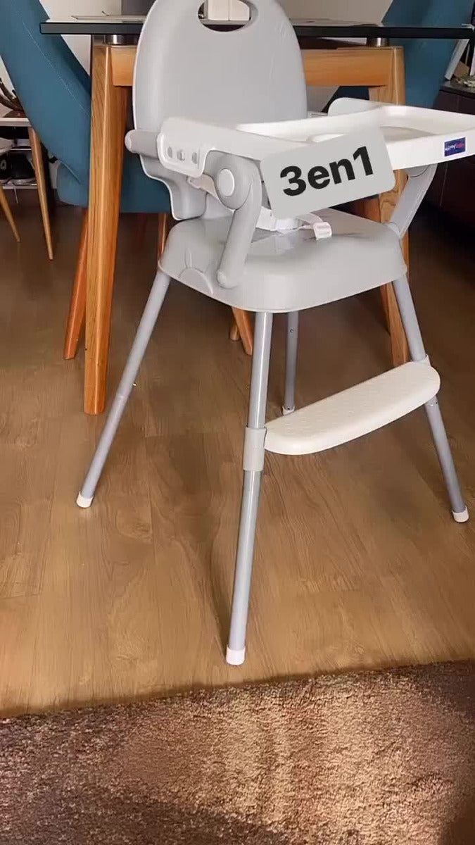 Silla Comedor Bebe 3en1 Happy Baby Azul Cp7000 Color Gris