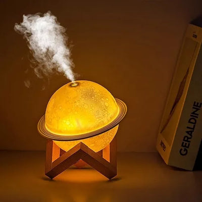 Lampara Humidificador Saturno 3d Led Difusor + Esencia