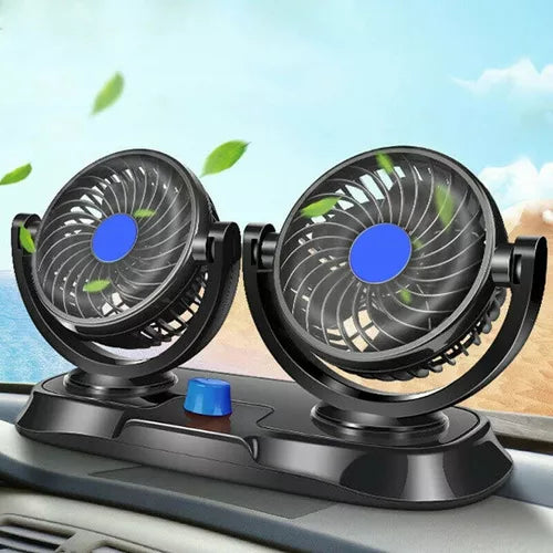 Ventilador Para Auto Doble 360° Giratorio