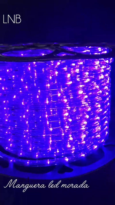 Manguera Led 3 Vias Luces Navideñas X 10mt Morada