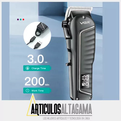 Máquina Profesional Cortadora De Pelo Vgr V-683 Led Digital
