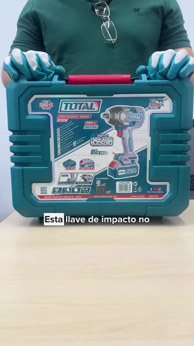 Pistola Llave De Impacto 1/2 850nm + 2 Bat + Cargador Total - Turquesa - 50 Hz/60 Hz