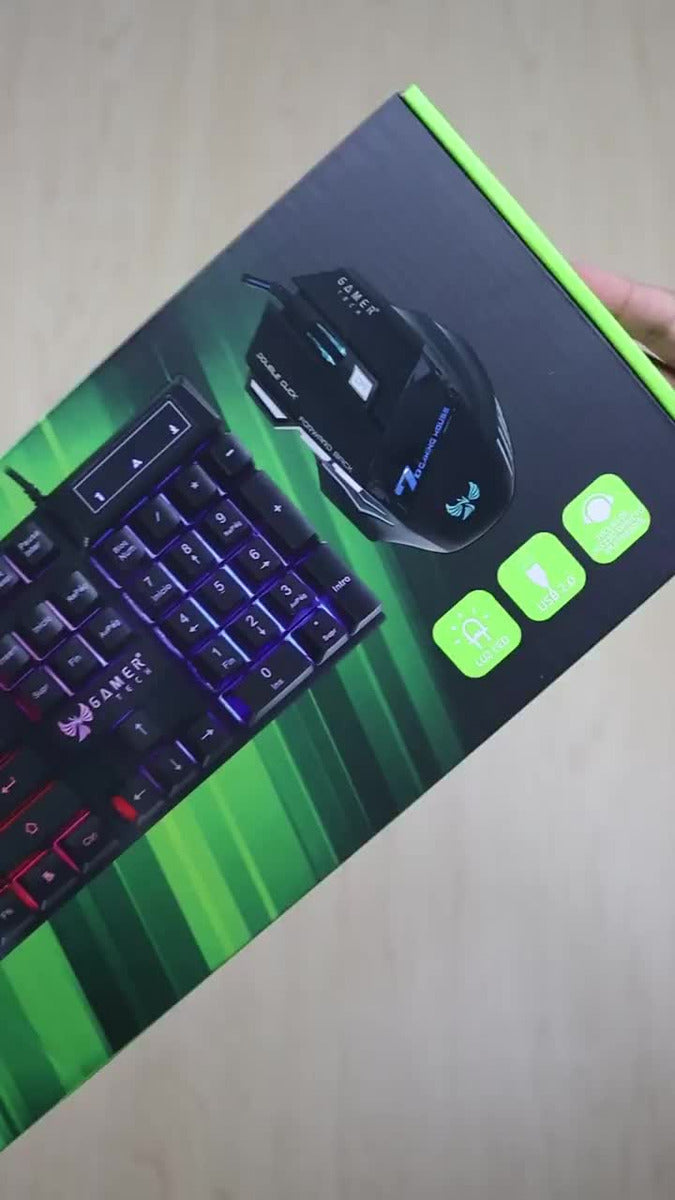 Combo Gamer Teclado Y Mouse Retroiluminado Alambrico Pc Color del teclado Negro Combo Gt300c