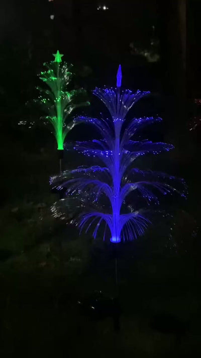 Luces Solares Navideñas Fuegos Artificiales Arbol Navidad Rgb