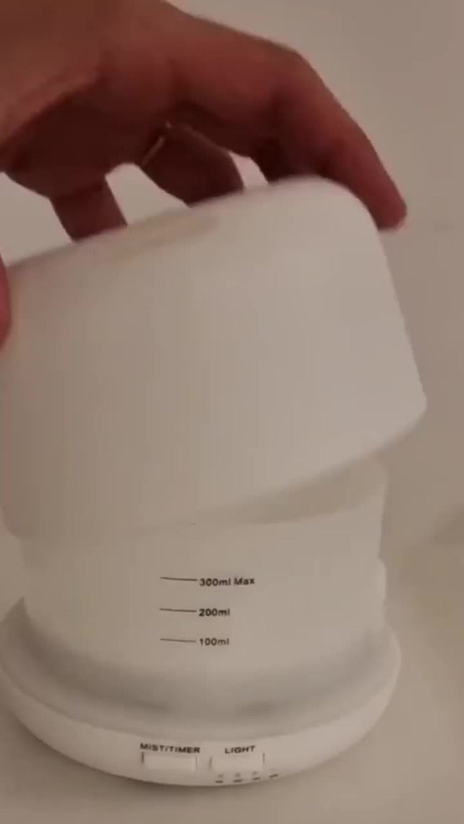 Humidificador Ultrasónico Atomizador Difusor Aroma Led300ml Blanco