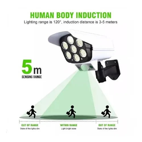 Lampara Luz Led Patio Jardin Control Remoto Reflector Solar Color Blanco