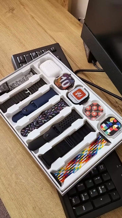Combo Smartwacth I60 Siut Max Dos Relojes Blanco Milanés Multicolor Negro