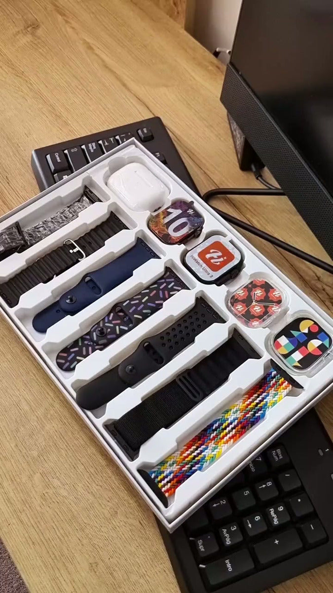 Combo Smartwacth I60 Siut Max Dos Relojes Blanco Milanés Multicolor Negro
