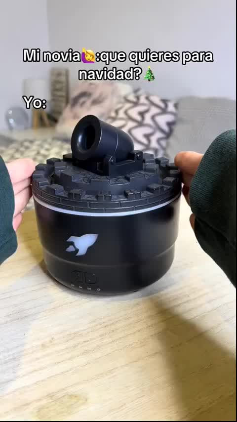 Humificador Difusor De Aromas Olores Cañon Lava Aros Luz Led - Negro