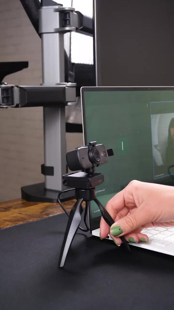 Webcam Camara Web Linkon 2k 1440p Usb Microfono + Tripode Color Negro