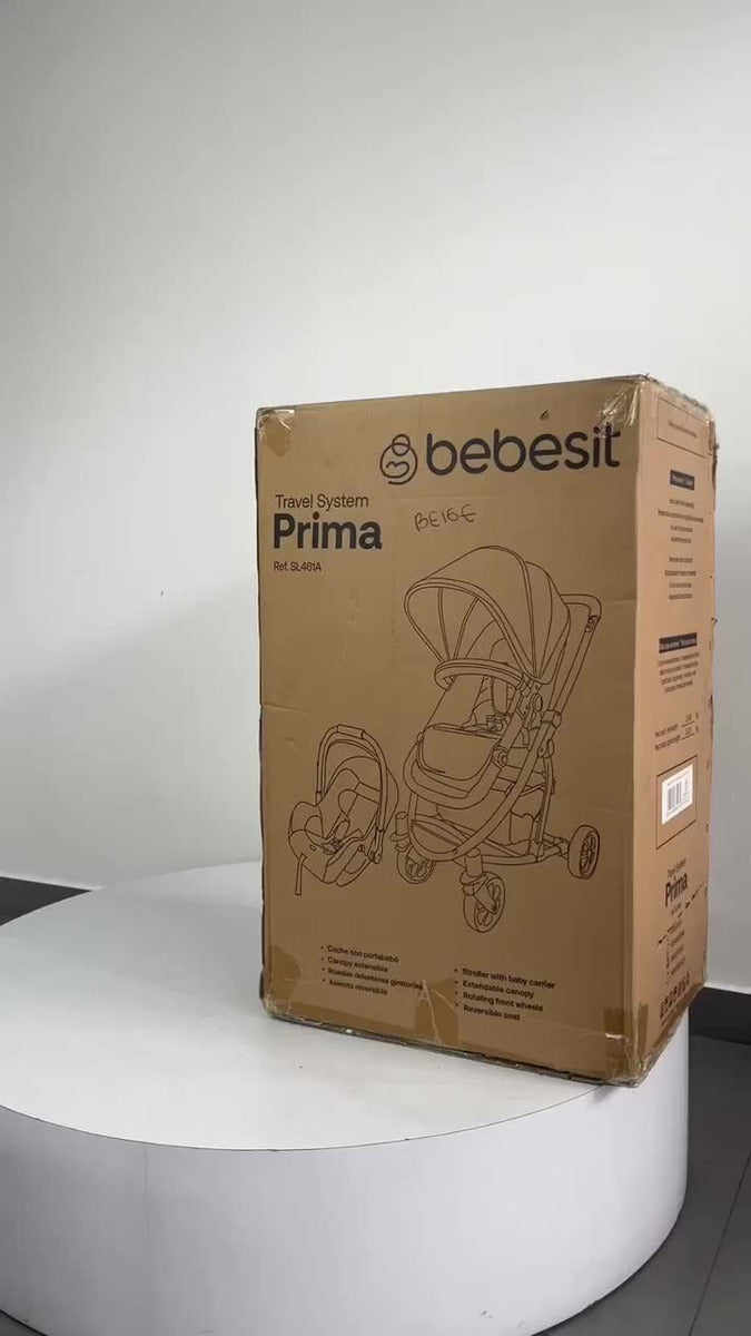 Coche Para Bebe Tipo Moises + Portabebe Cosmos Bebesit Color Beige