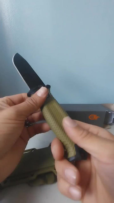 Cuchillo Puñal Táctico Gerber Bear Grylls Y Funda Senderismo Plateado
