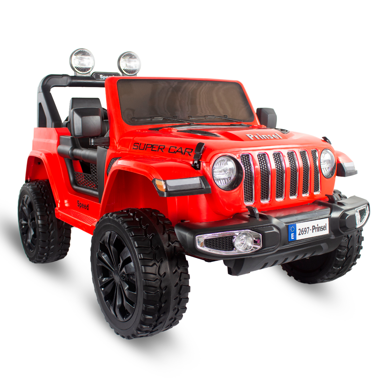 CARRO ELÉCTRICO WRANGLER SPEED RED 12V PRINSEL
