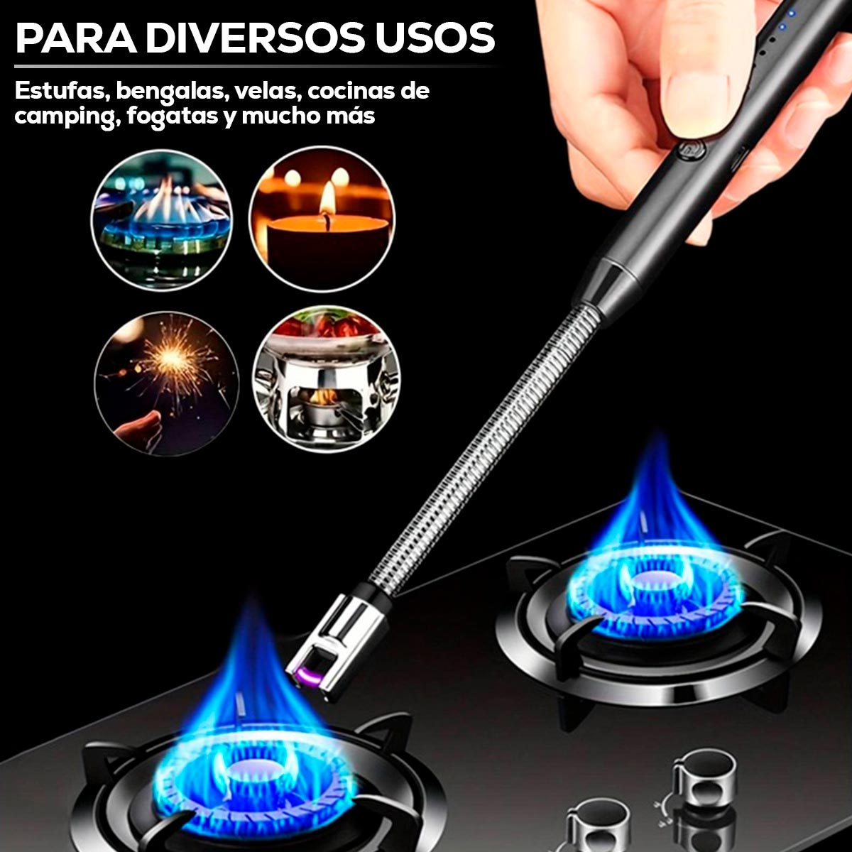 Encendedor de Plasma Recargable Sin Gas y a Prueba de Viento TWP-006