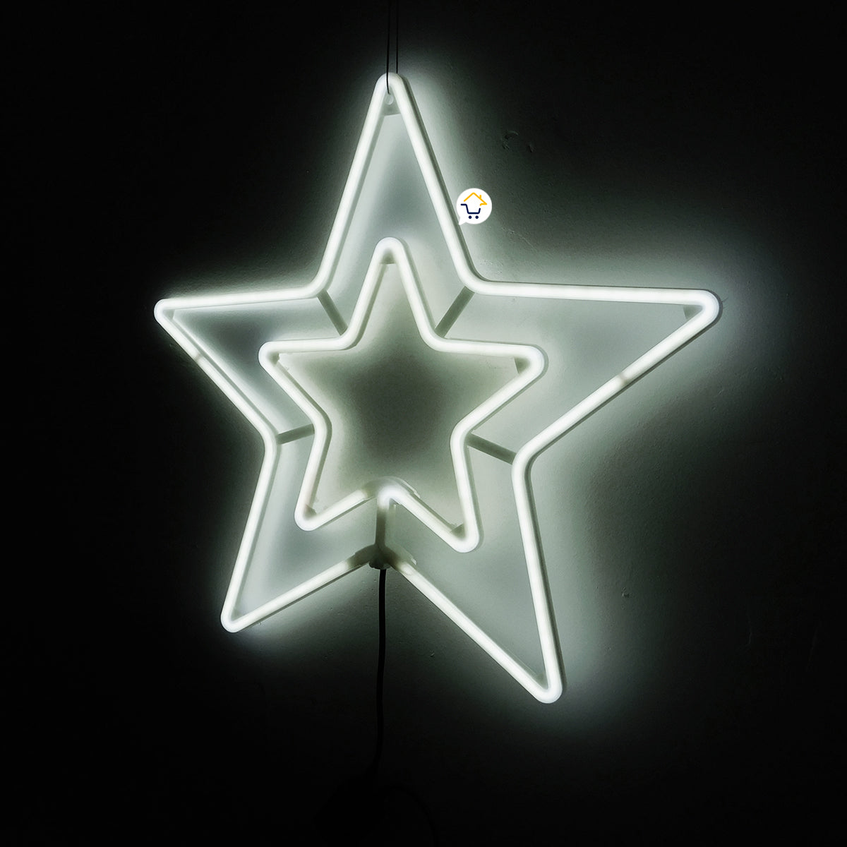 Estrella Luz Neón 5 Puntas Ventana Puerta Navidad 2202