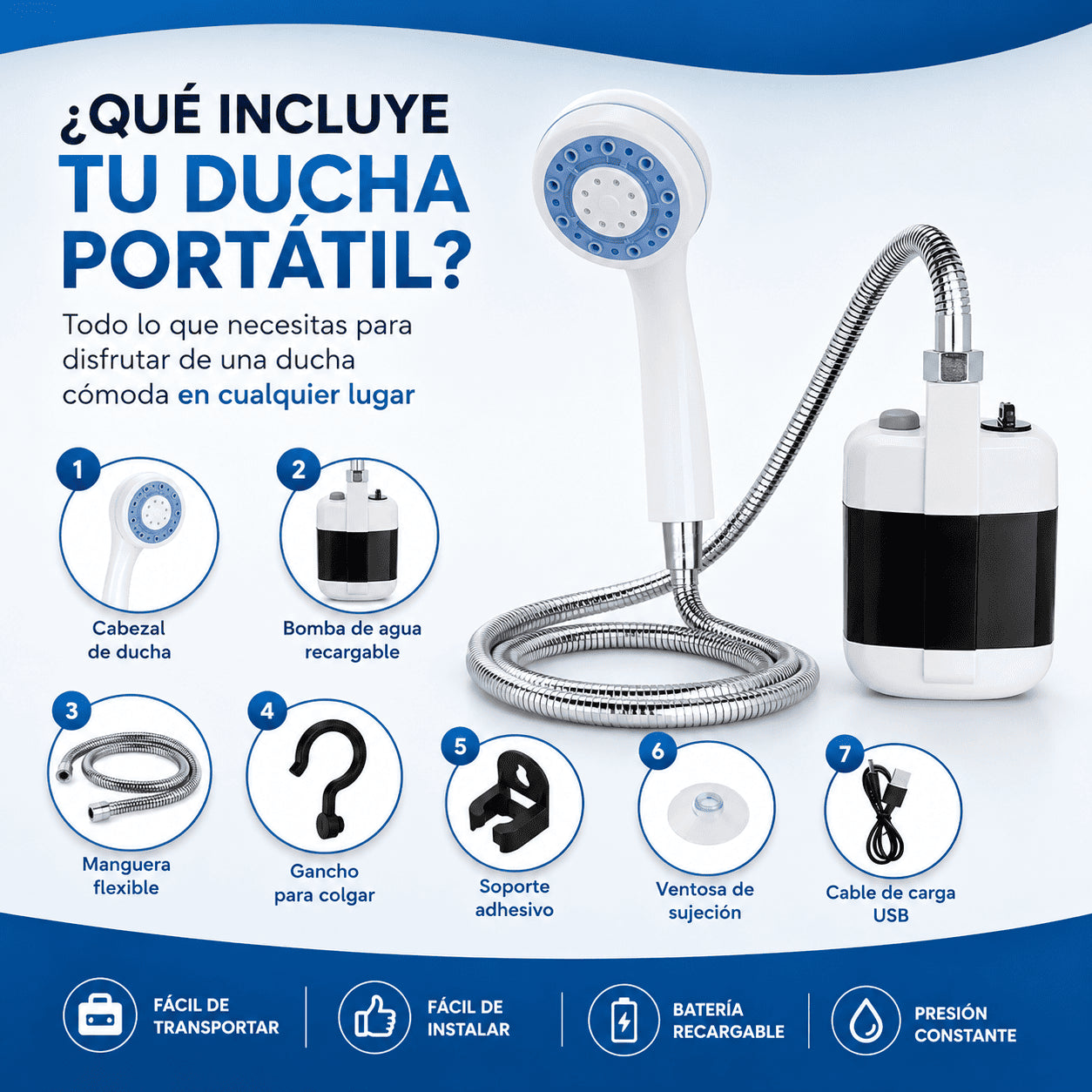 Ducha portátil para camping HYDROGO