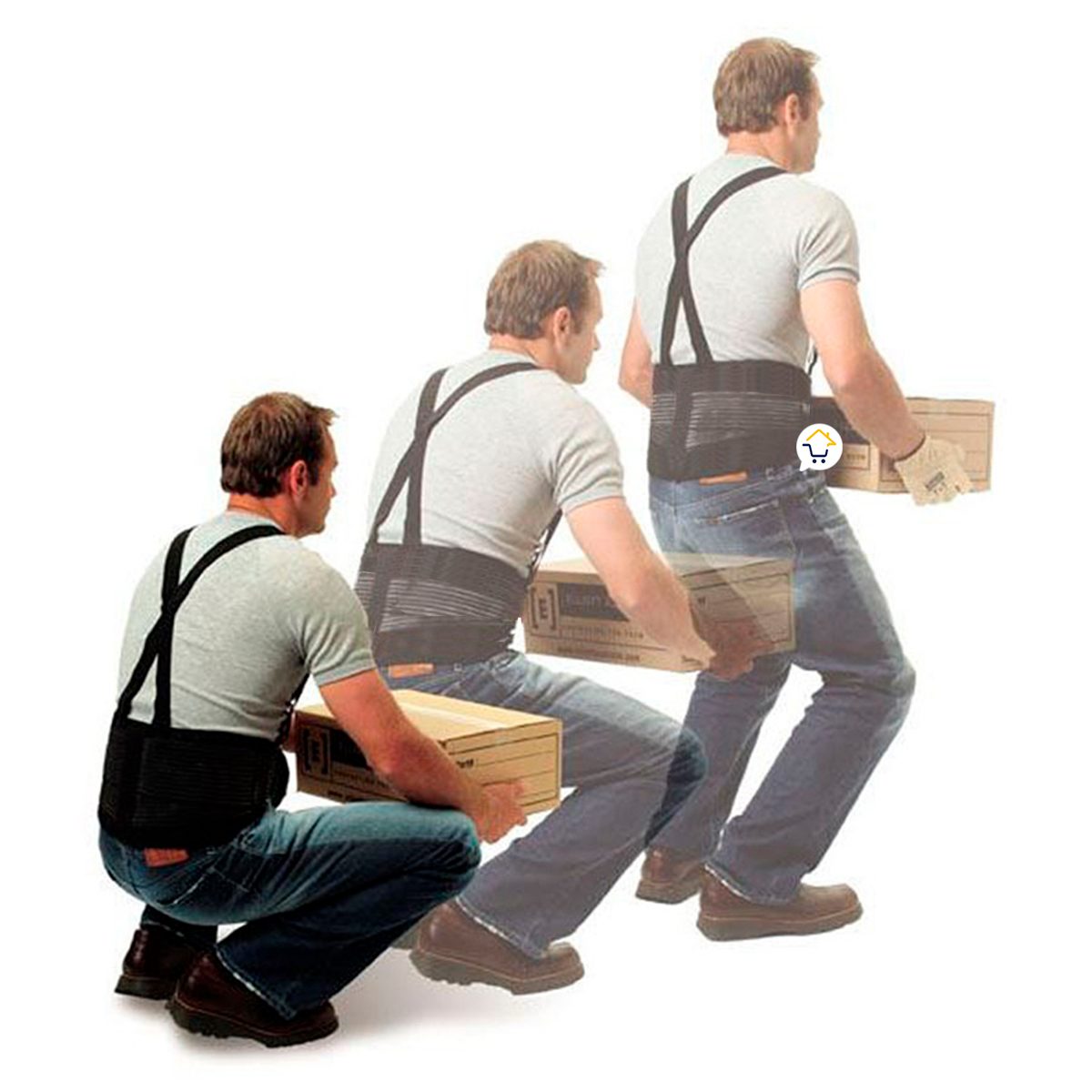 Faja De Fuerza Lumbar Cinturón Seguridad Trabajos Pesados Tirantes Ajustables RF 010