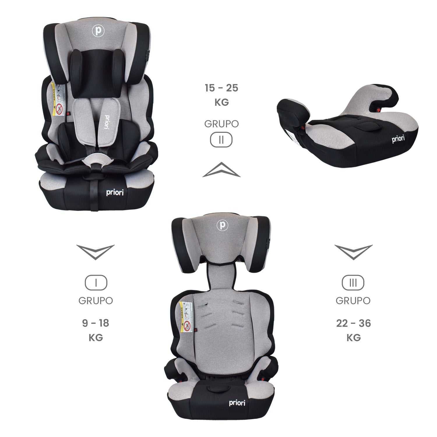 SILLA CARRO BEBÉ THUNDER GRIS PRIORI-