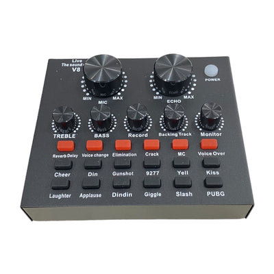 Interfaz De Audio Tarjeta De Sonido Recargable Bluetooth V8