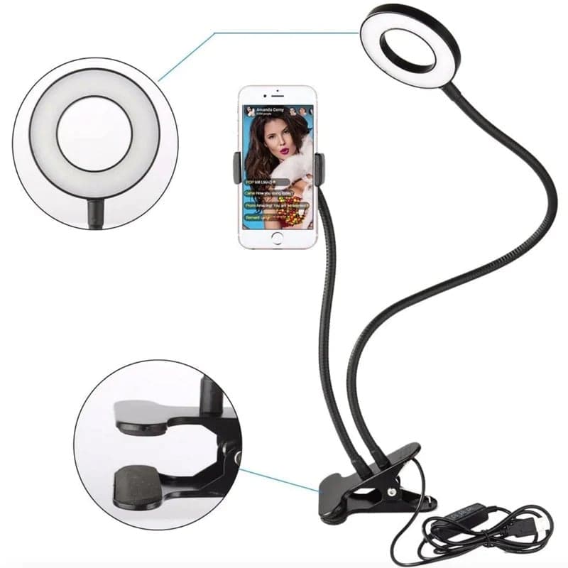 Kit Youtuber TIKTOK Atril Con Aro de Luz y Porta Celular Flexible