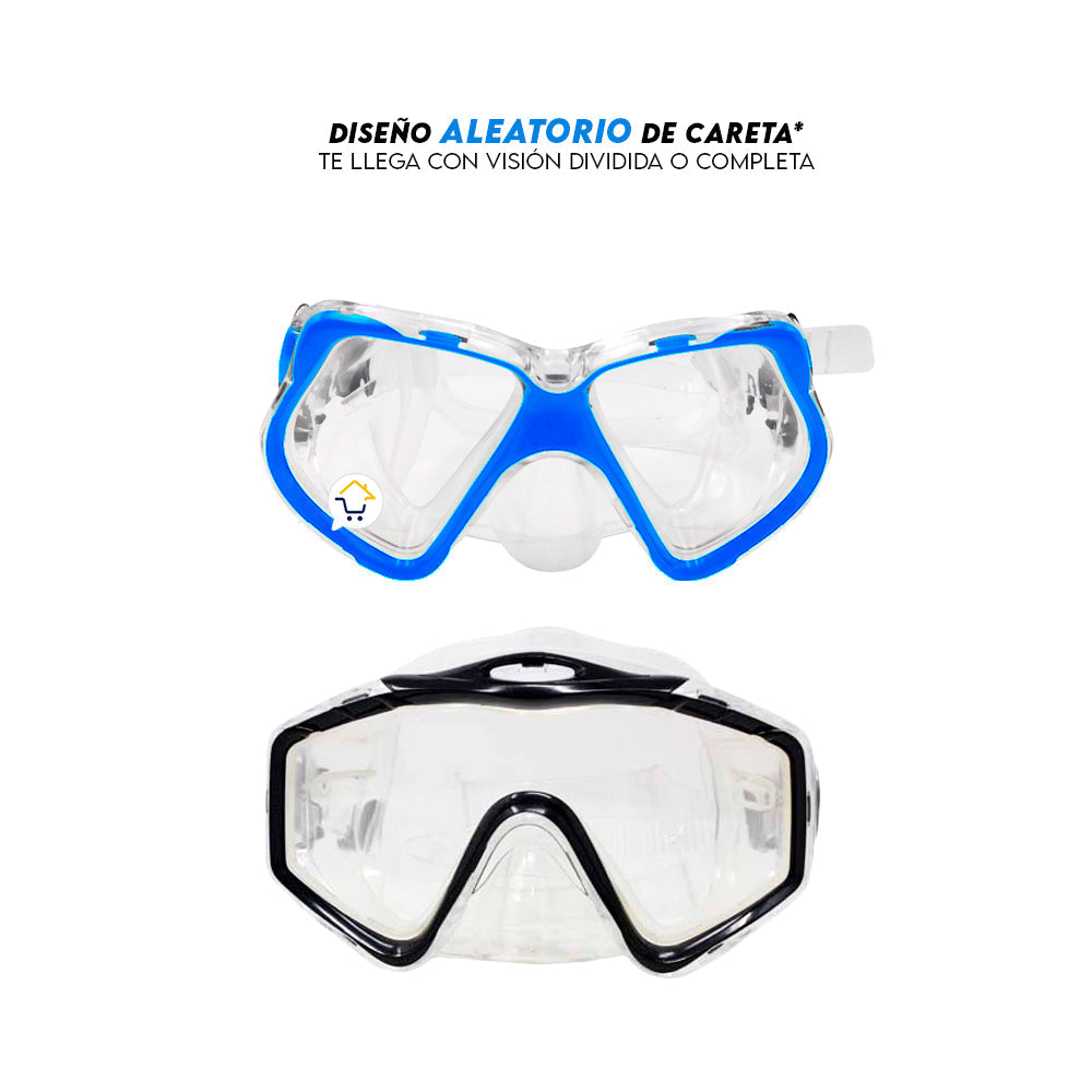 Kit Careta + Snorkel Para Buceo Piscina Playa NSP1900
