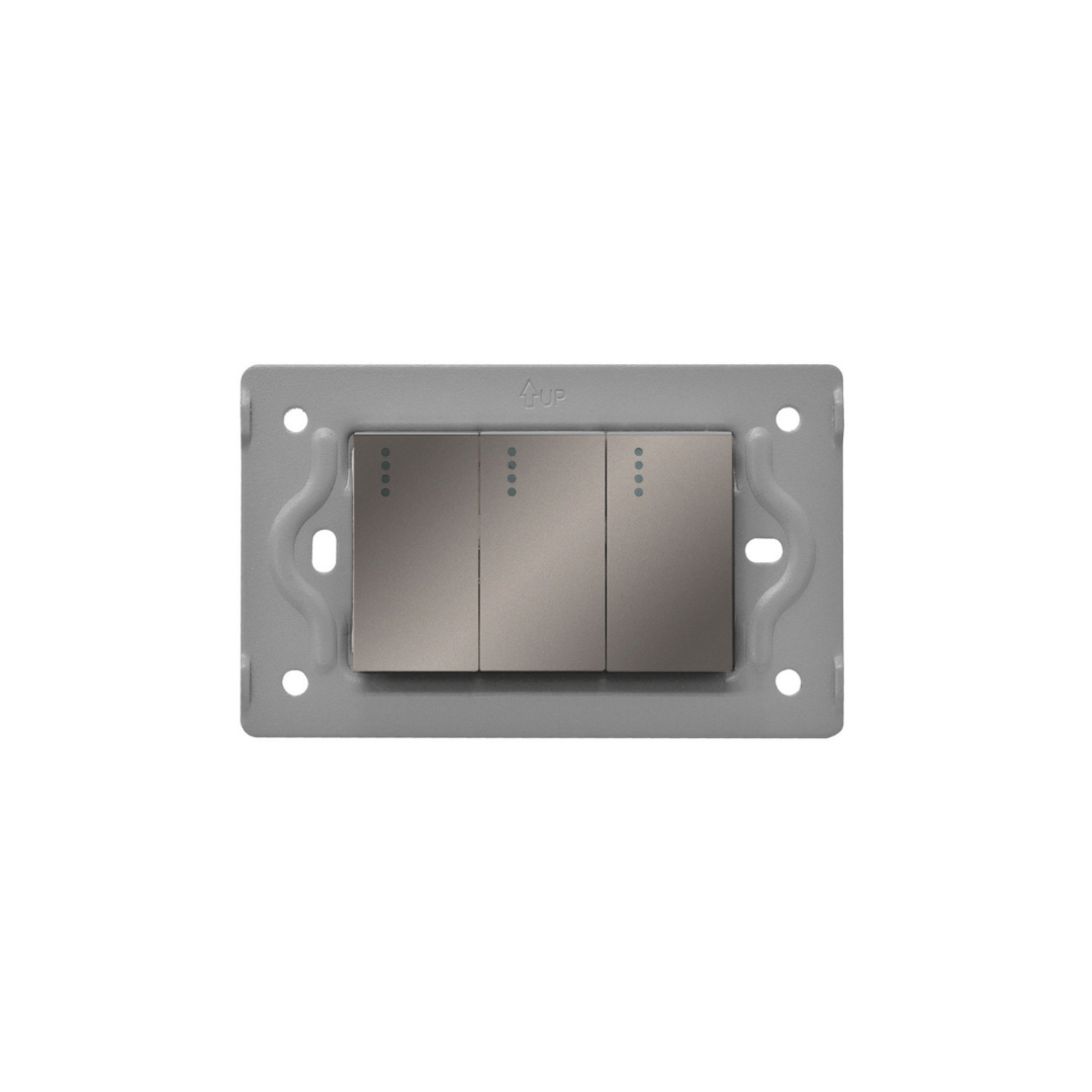 LINEA LUXOR GRIS SWICHE TRIPLE INTERCAMBIABLE SIN TAPA DUKE ENERGY (V3-009)