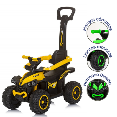 CUATRIMOTO MONTABLE CON GUÍA !AVENTURA SOBRE RUEDAS! J-BC8562P MUNBE AMARILLO