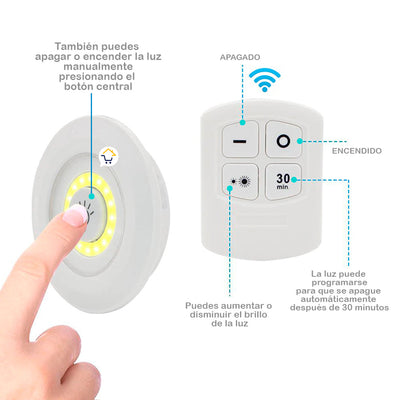 Lámpara Luces Led X3 Multiusos Luz De Tacto Control Remoto COB