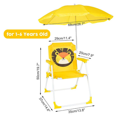 SILLA PLAYERA CON SOMBRILLA PARA NIÑOS ESTAMPADO DE LEÓN 093-557 MUNBE