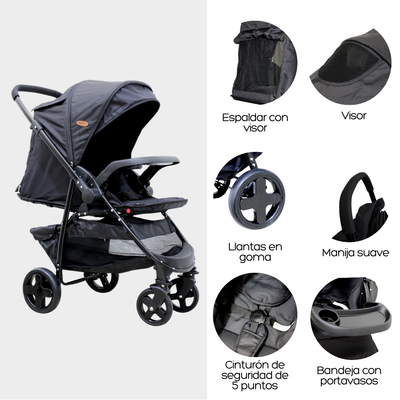 COCHE ESTÁNDAR MFC-14 NEGRO BEBESITOS