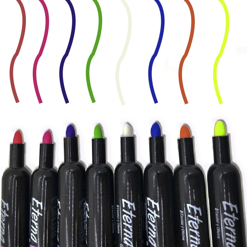 Marcadores Vinilo Colores Neón X 8  RF480
