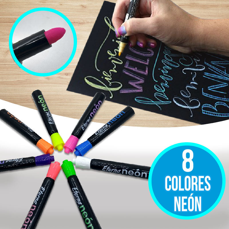 Marcadores Vinilo Colores Neón X 8  RF480