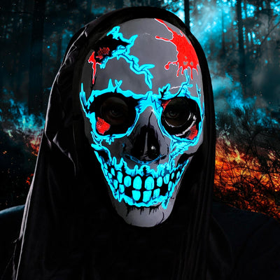 Máscara Luminosa De Calavera Disfraz Fiesta Cosplay Halloween MSCRA01