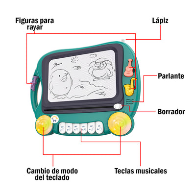 Mesa Tablero Mágico Piano Musical Niños 2 en 1 Didáctico 639
