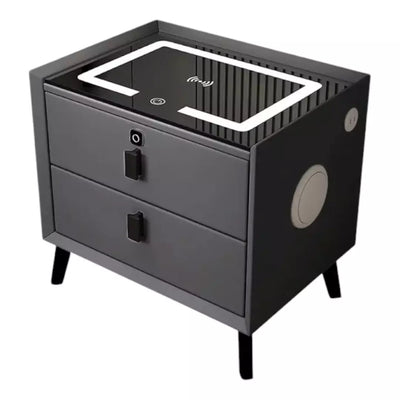 Mesa De Noche Inteligente Con Cargador Y Bocina Dos Cajones 4045