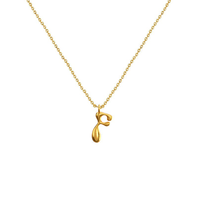 Cadena Con Dije Baño De Oro Collar Inicial Letra Colgante CBF01