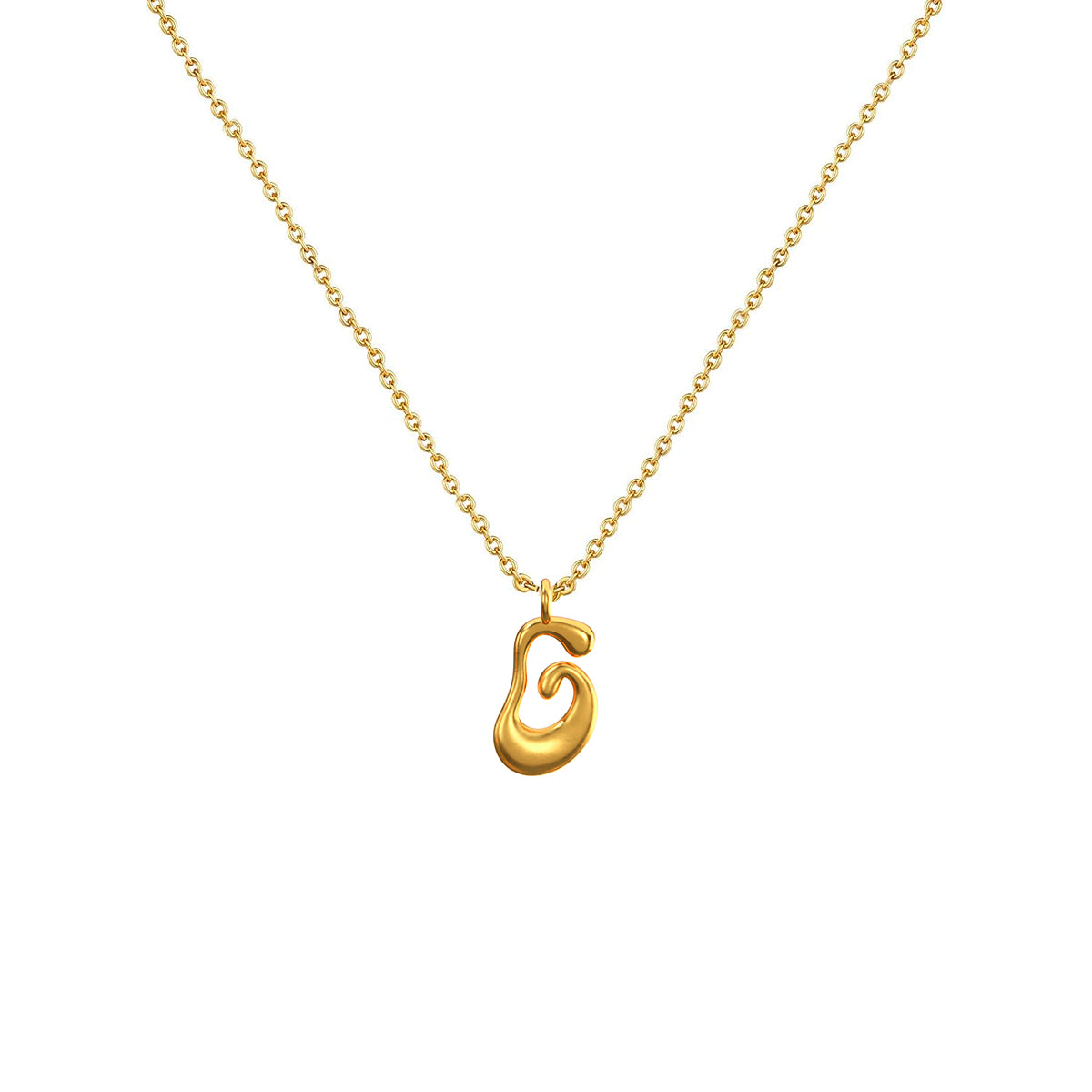 Cadena Con Dije Baño De Oro Collar Inicial Letra Colgante CBF01