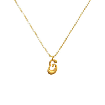Cadena Con Dije Baño De Oro Collar Inicial Letra Colgante CBF01